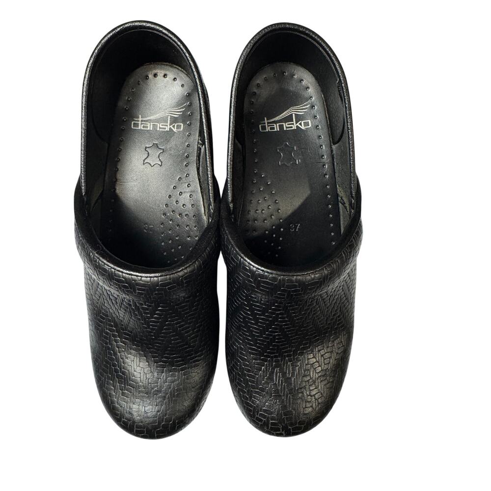 Dansko Professional Black Leather Clogs Womens EU 37 US 6.5-7 Nursing Comfort
